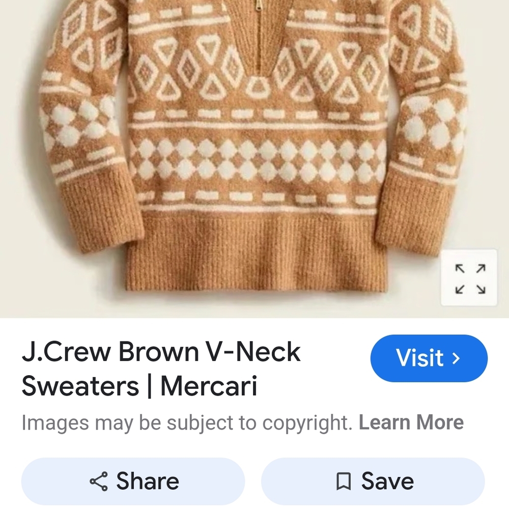 J.Crew Brown V-Neck Sweater